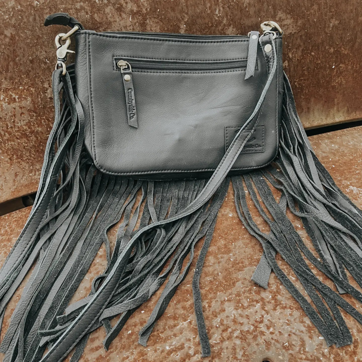 Floral Tooled Leather Crossbody Bag