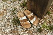 Genuine Cowhide Buckle Sandals - Brown6