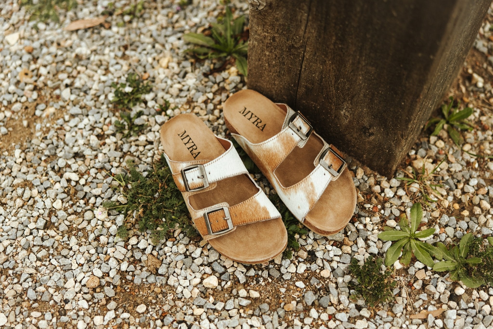 Genuine Cowhide Buckle Sandals - Brown6