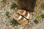 Genuine Cowhide Buckle Sandals - Brown6
