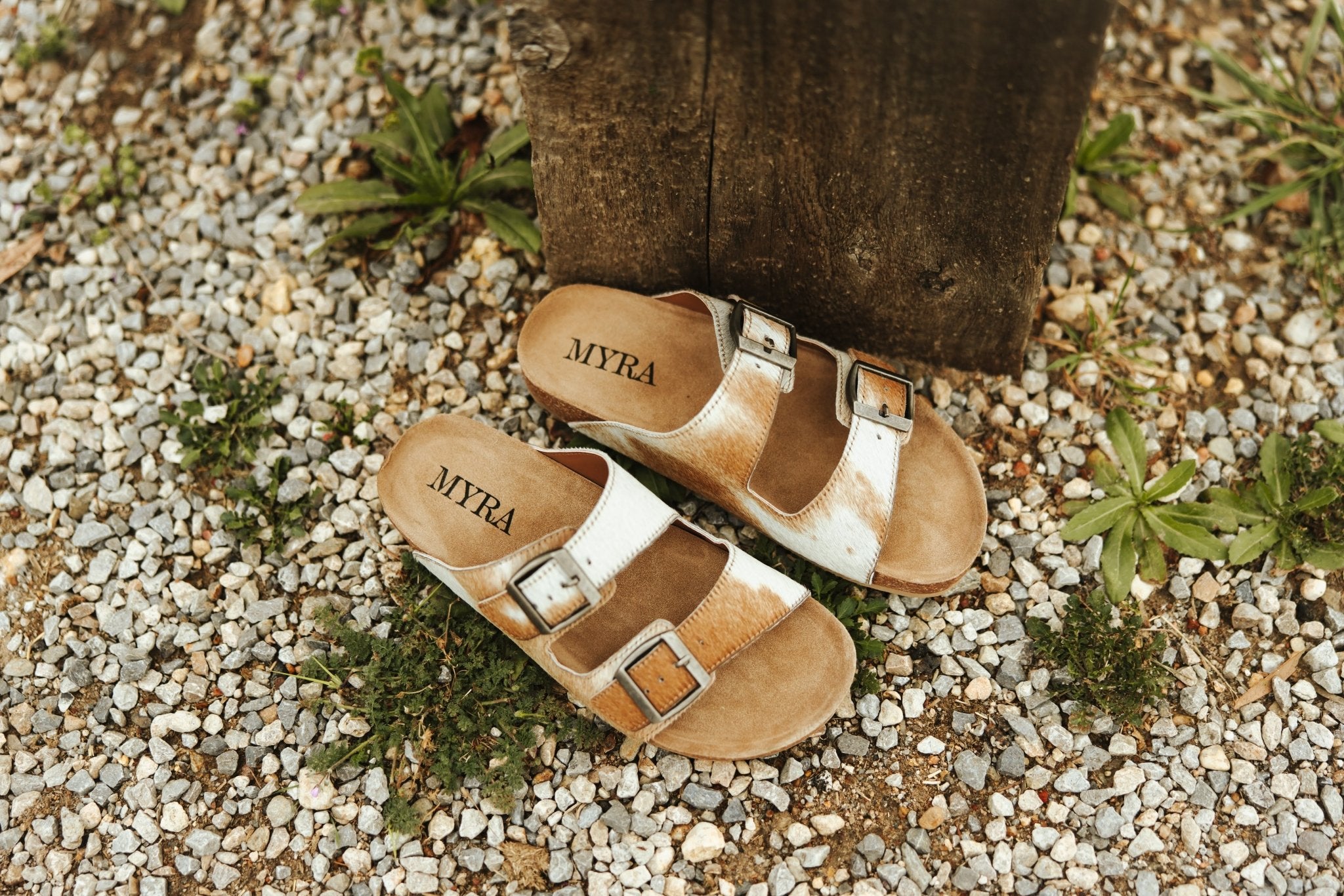 Genuine Cowhide Buckle Sandals - Brown6