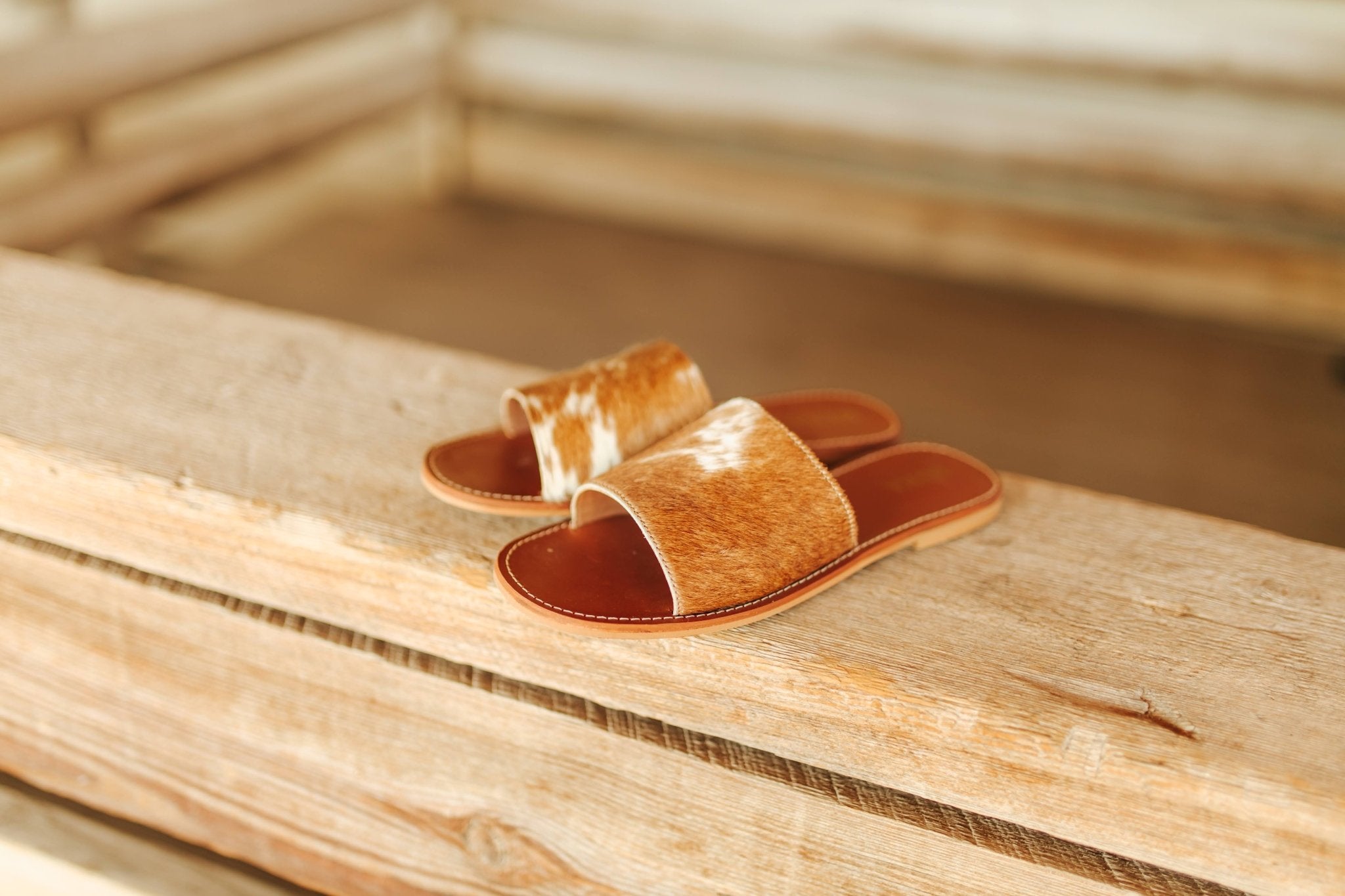 Genuine Cowhide Sandals - BrownMulti6