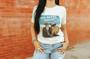 God Bless America Cowboy Trump Graphic TeeCementS