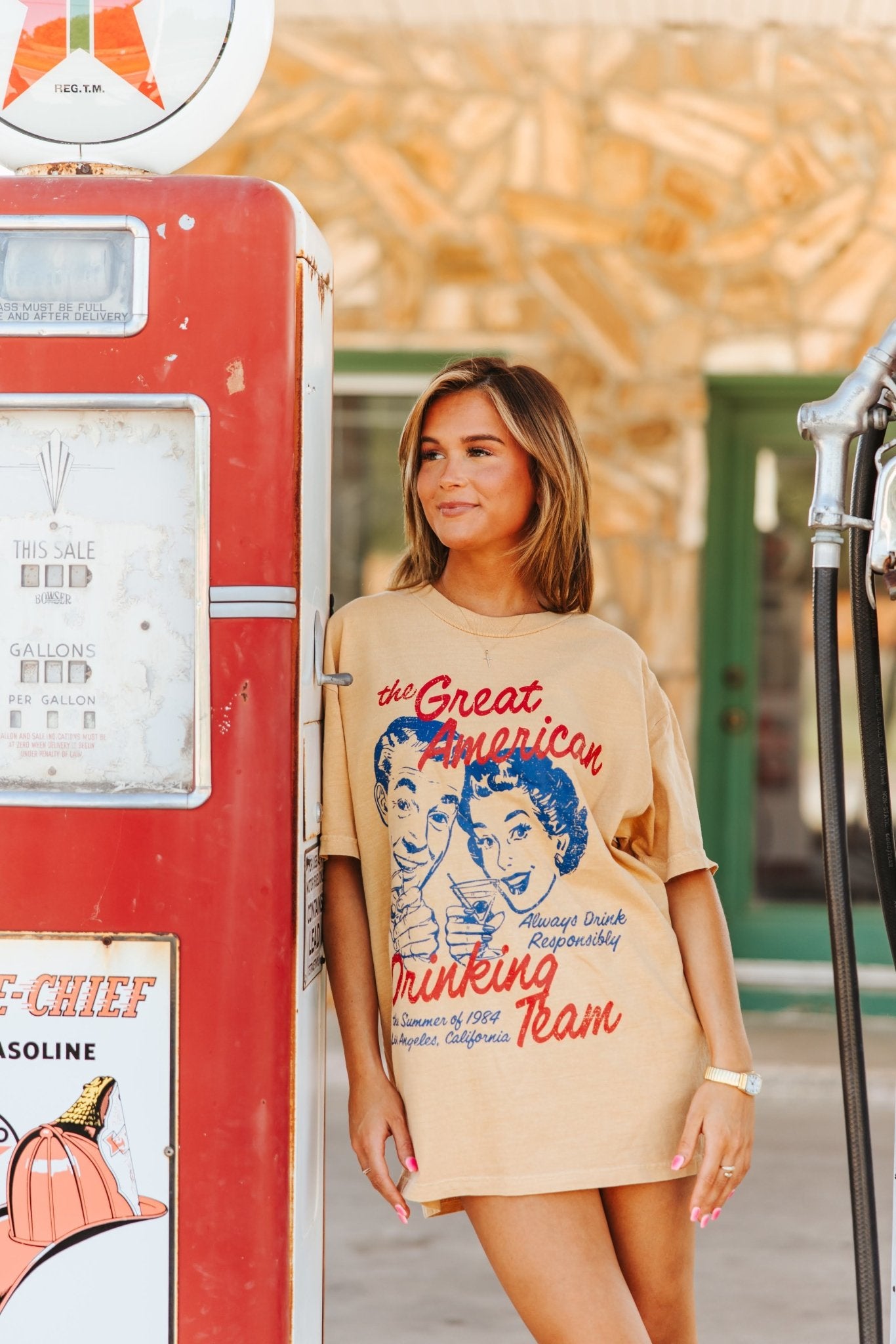 Great American Drinking Team Oversized Graphic TeeXS/S