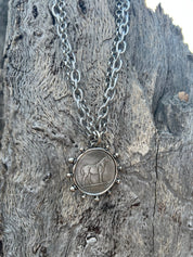 Horse Coin Double Chain Necklace