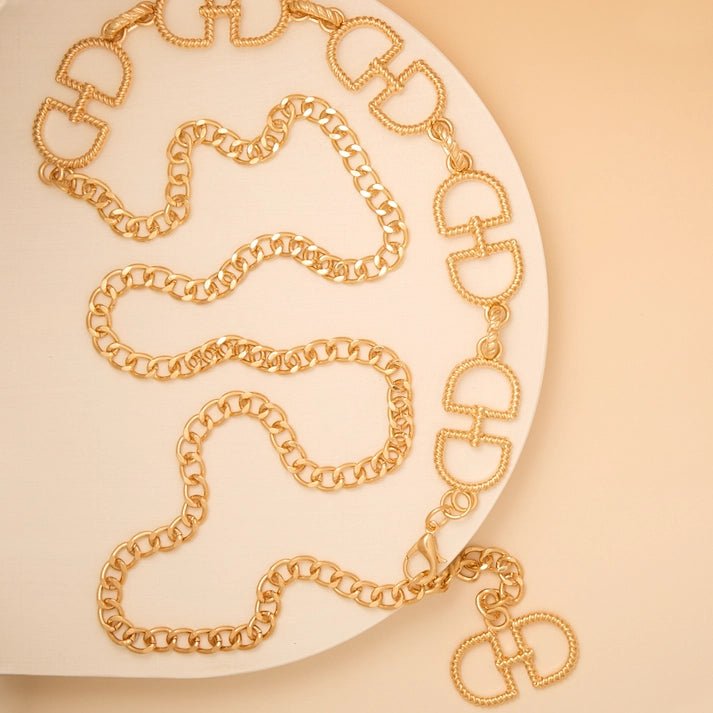 Horse Shoe Gold Chain Belt