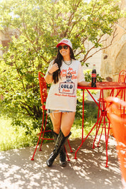 Iced Cold Beer Summer Oversized Graphic TeeXS/S