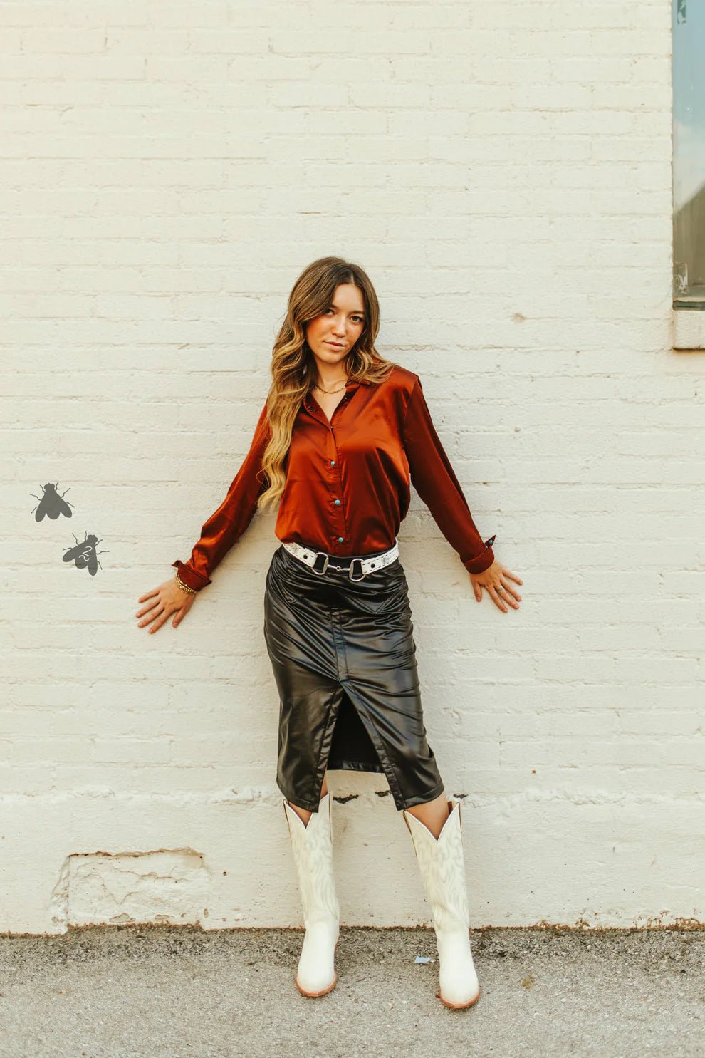 Leather Saddle Belt - WhiteS/M