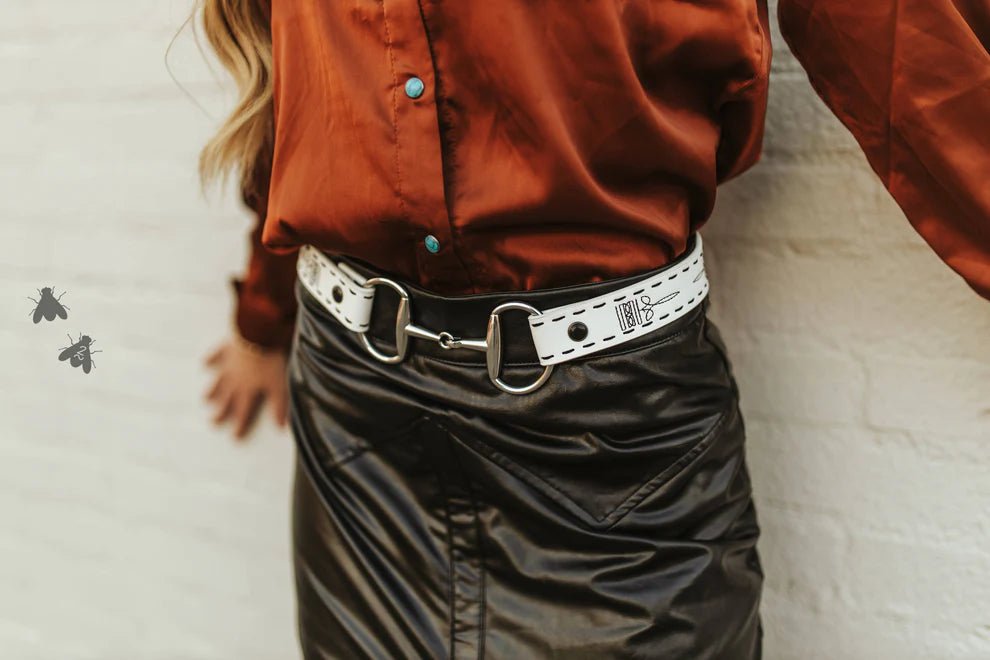 Leather Saddle Belt - WhiteS/M