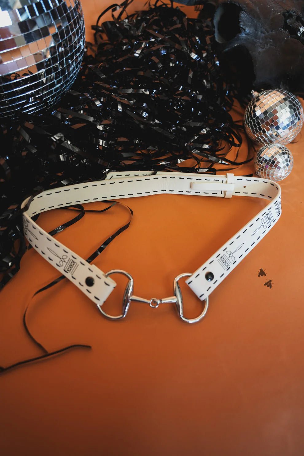 Leather Saddle Belt - WhiteS/M