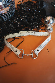 Leather Saddle Belt - WhiteS/M