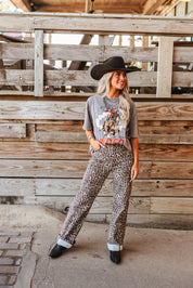 Leopard Wide Leg Jeans1