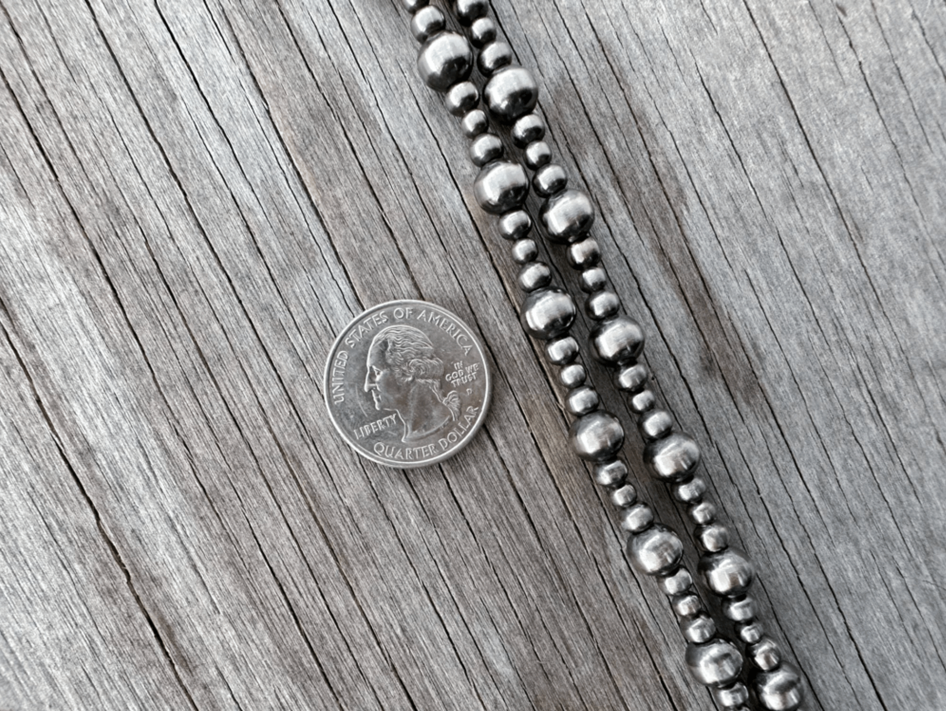 Multi Size Silver Pearl Necklace