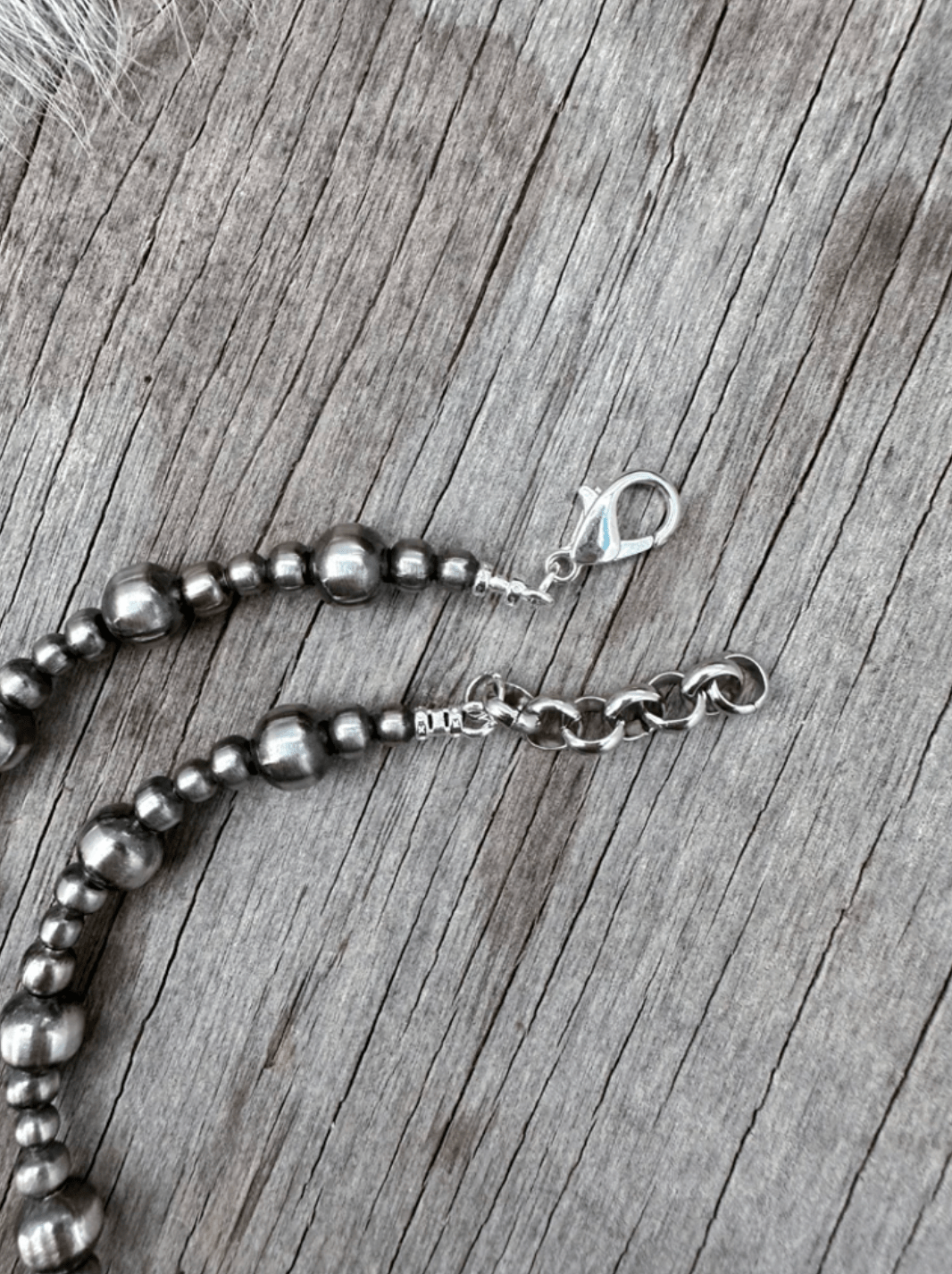 Multi Size Silver Pearl Necklace