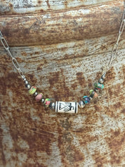 Multicolor Aztec Paperclip Chain Necklace