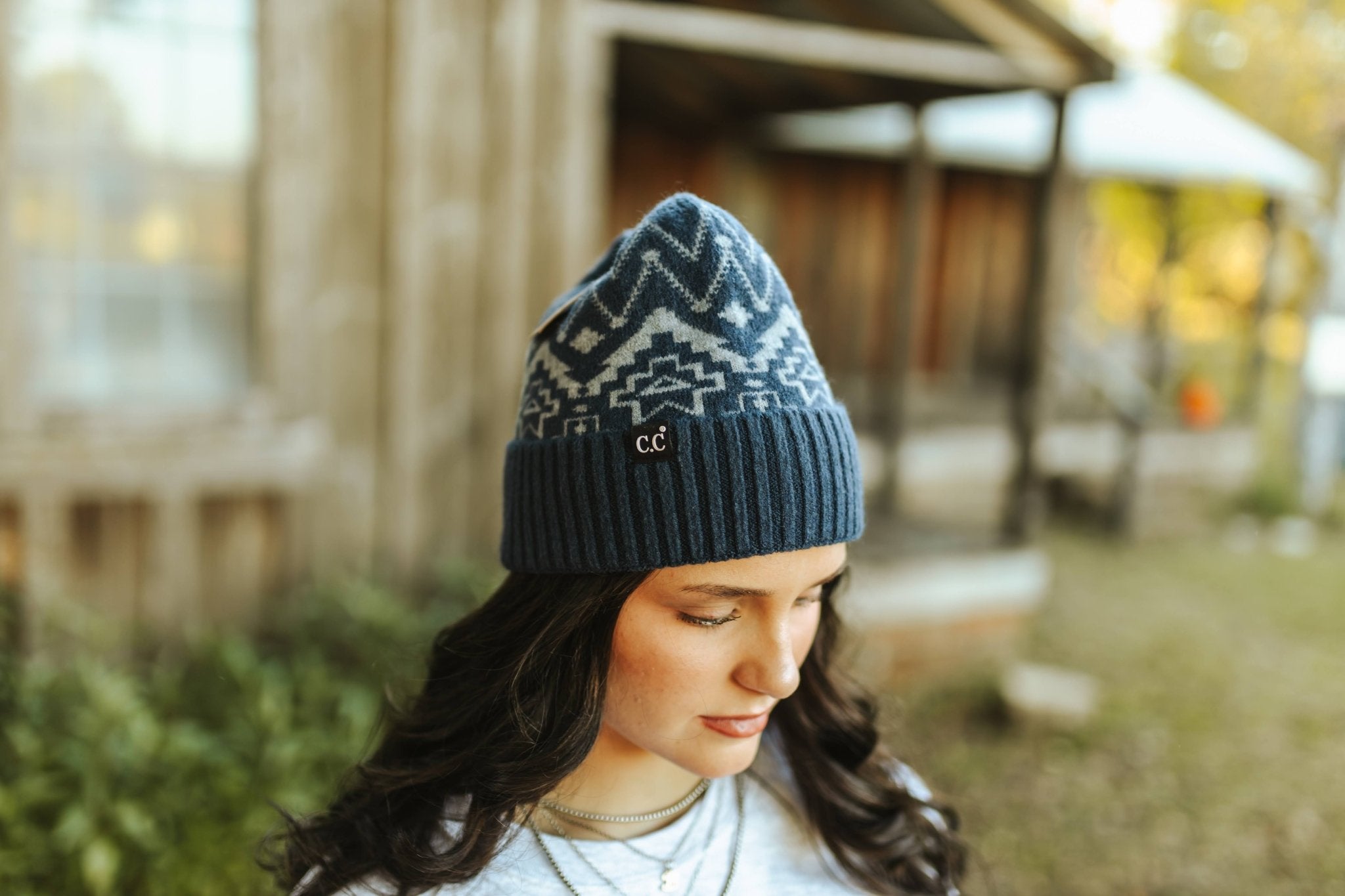 Navy Aztec Beanie – Wild Junkie
