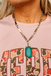 Oval Turquoise Link Necklace