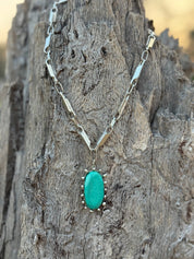 Oval Turquoise Link Necklace
