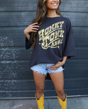 Oversized Honky Tonk Angel Graphic TeeBlackOS