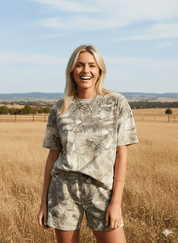 Oversized Retro Camo Tee and Shorts SetS