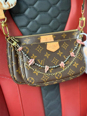 Pink Rhodochrosite and Gold Purse Chain Set