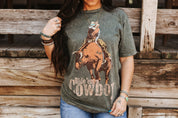 Ride Em Cowboy Mineral Washed Graphic TeeS