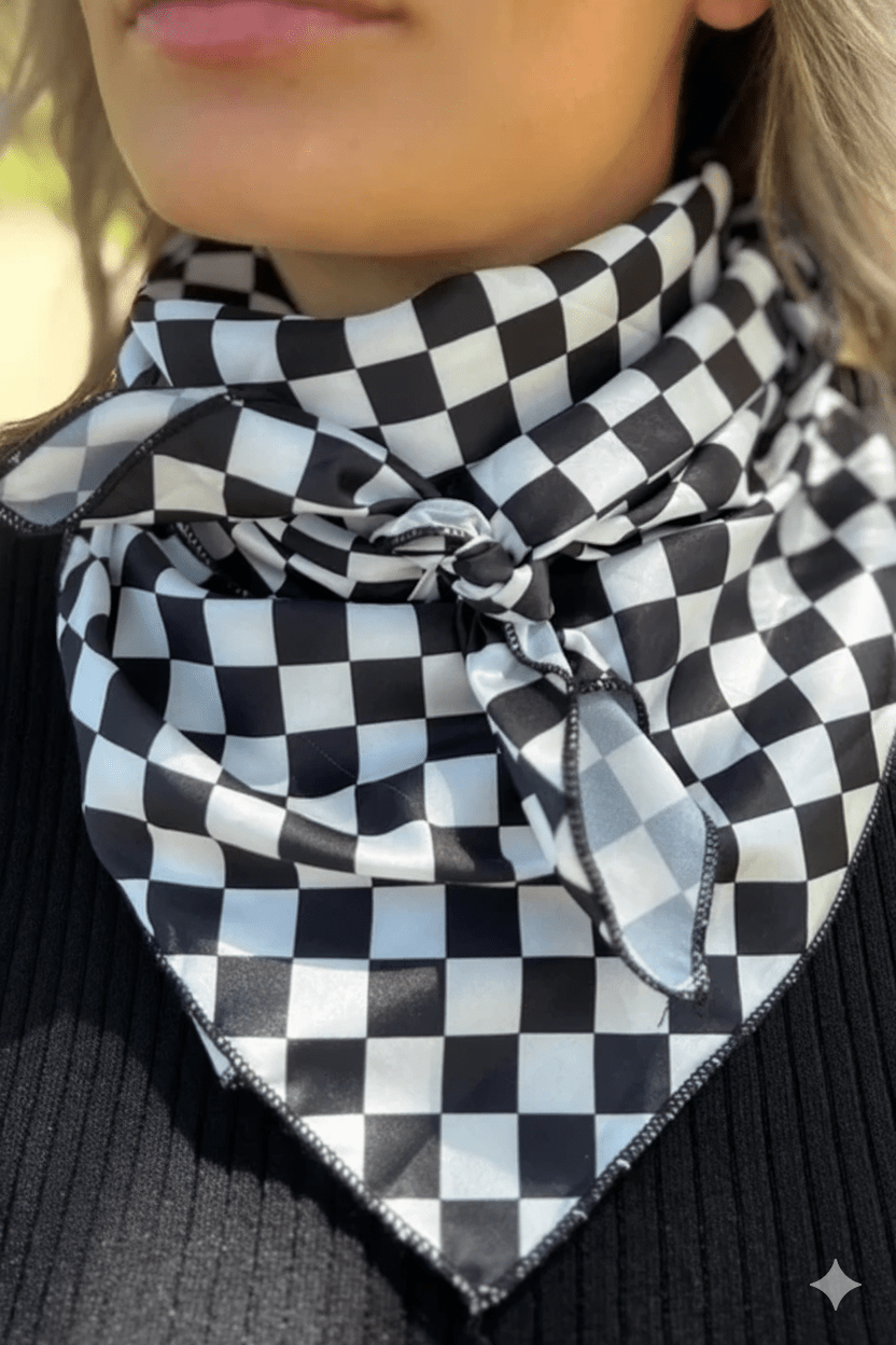 Round The Track Checkered Wild Rag