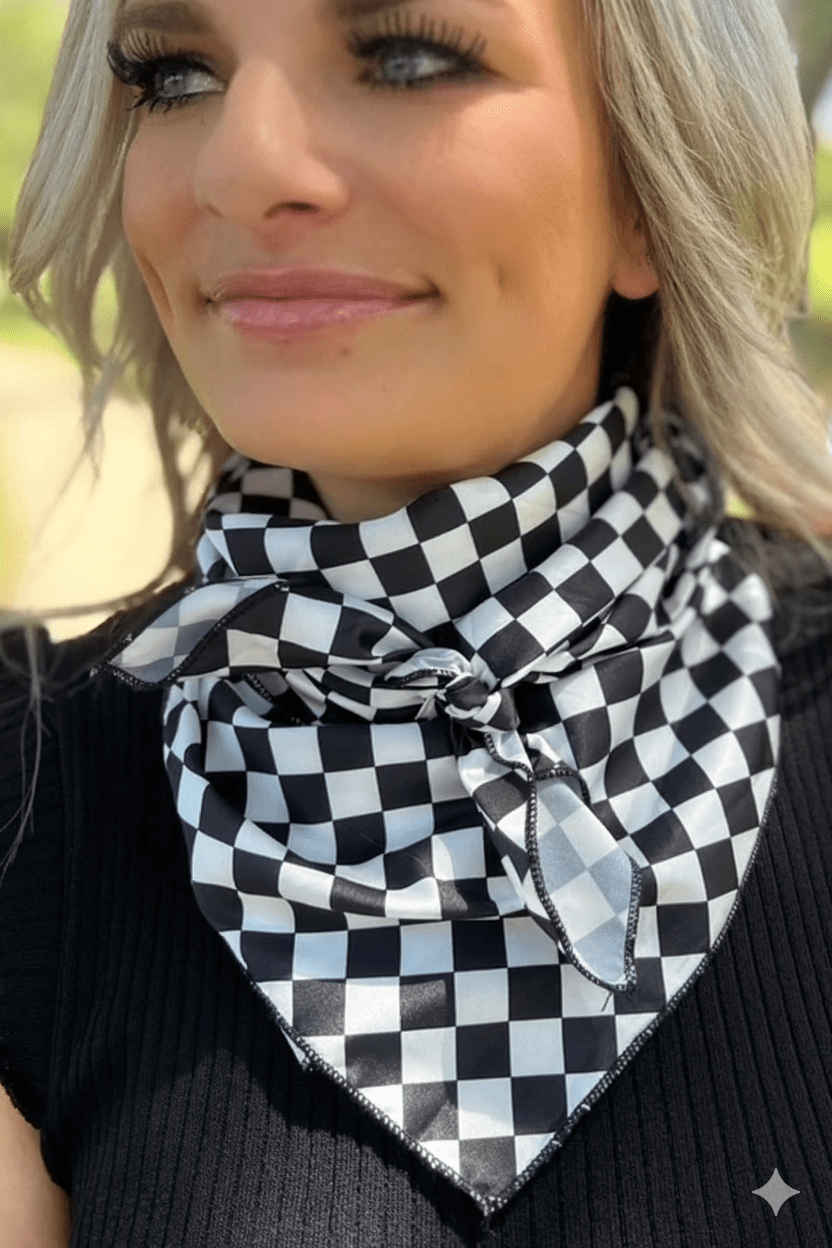 Round The Track Checkered Wild Rag