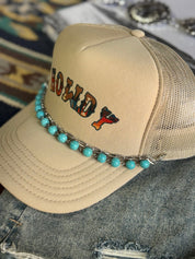 Round Turquoise and Links Trucker Hat Chain