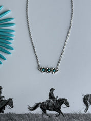 Rustic Turquoise Bar Necklace