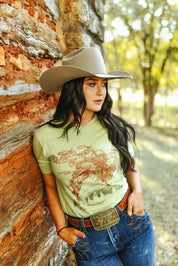 Santa Riding Rudolph Graphic TeePistachioS