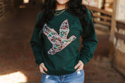 Sequin Duck Camo Patch SweaterMilitary GreenS