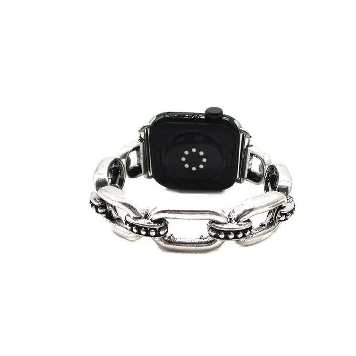 Silver Links Stretch Apple Watch Band