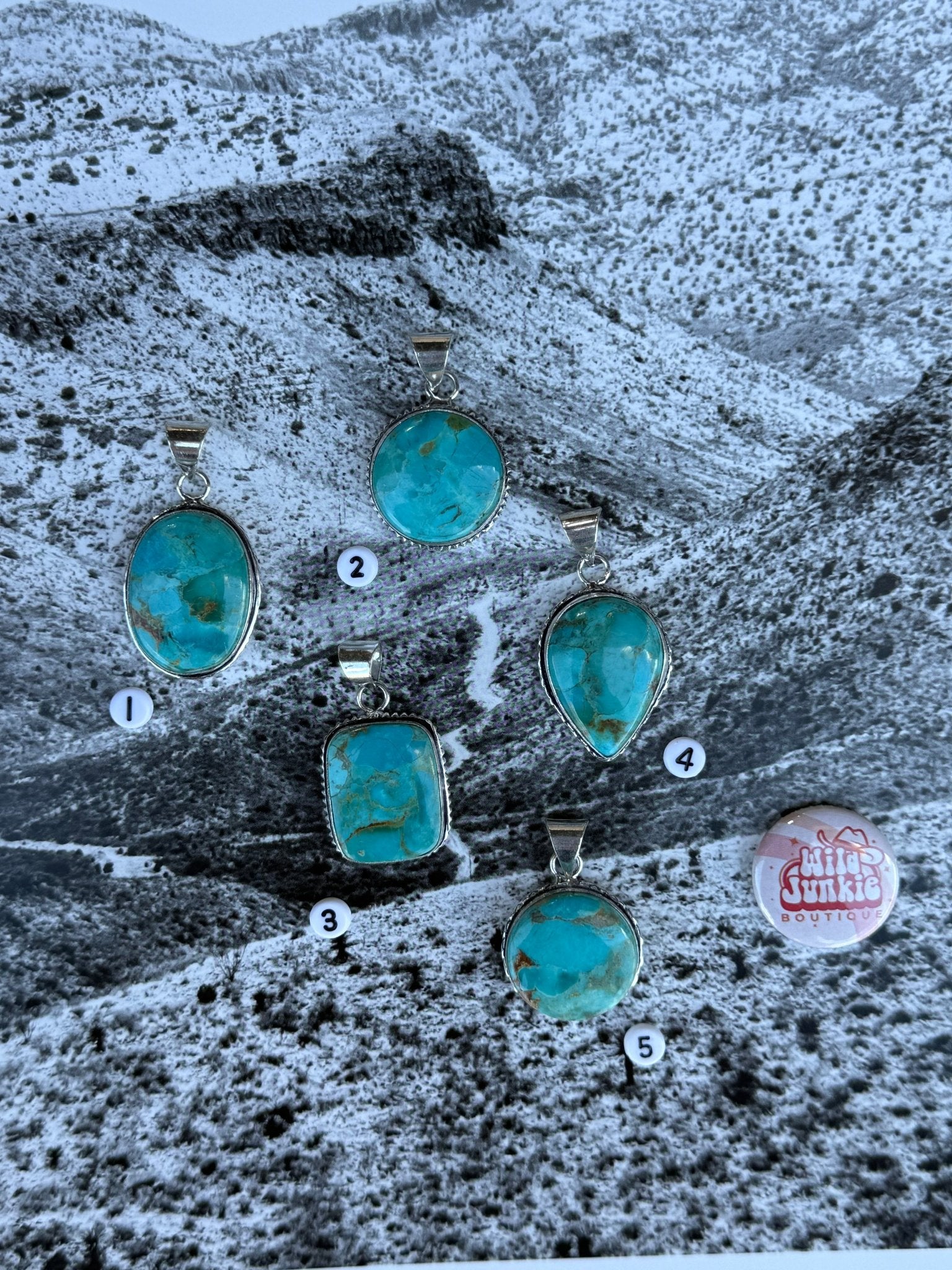 Silver Plated Mohave Turquoise Pendant1