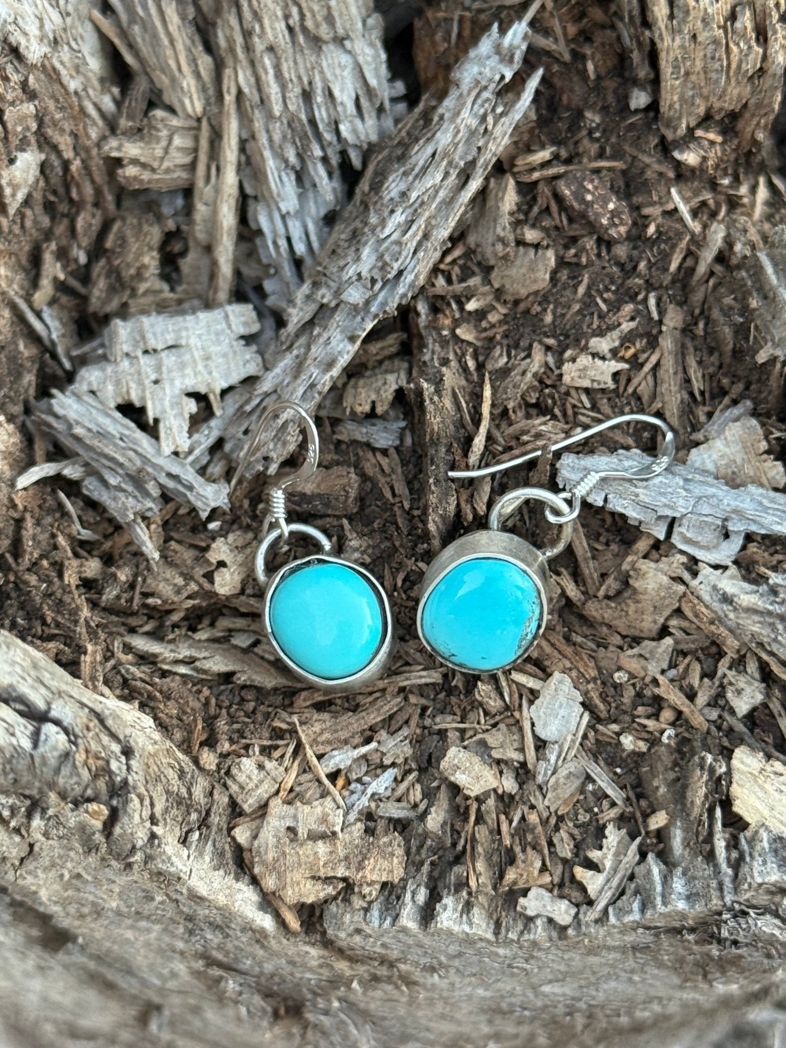 Simple Kingman Turquoise Dangle Earrings