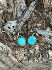 Simple Kingman Turquoise Dangle Earrings