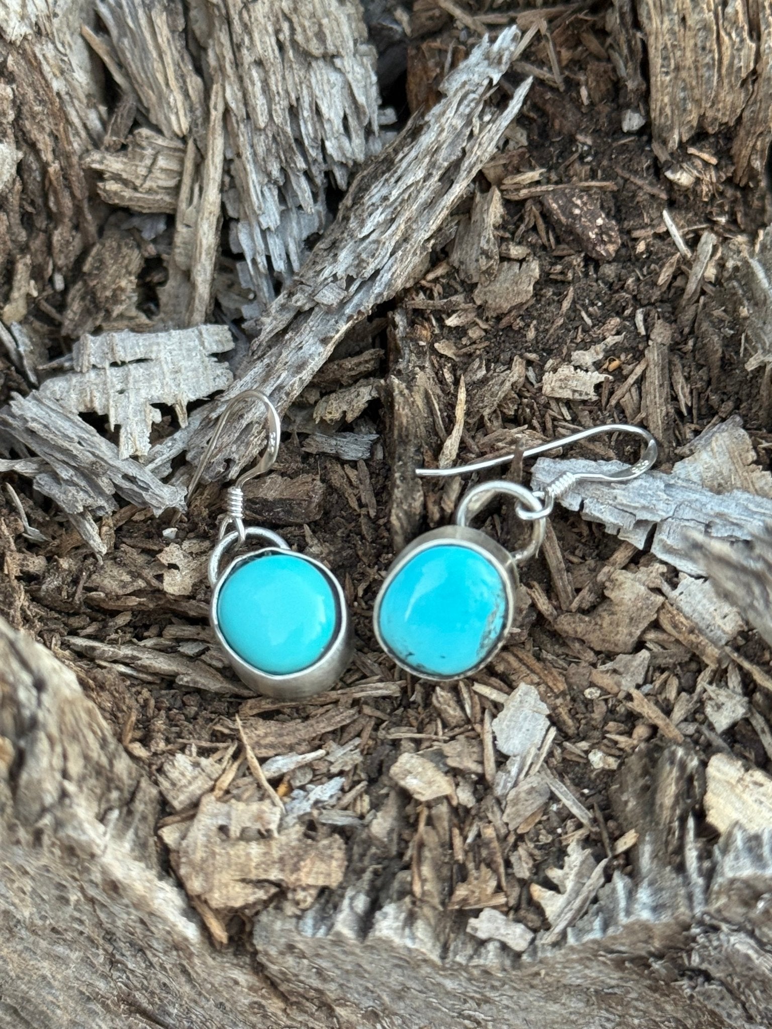 Simple Kingman Turquoise Dangle Earrings
