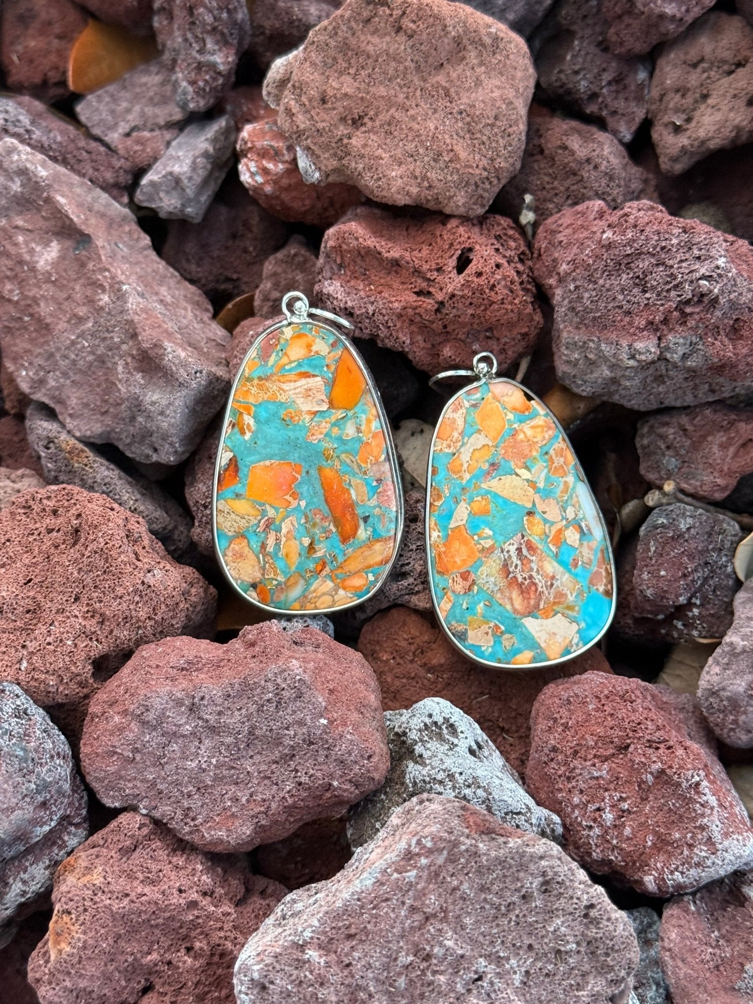 Spiny Oyster Slab Earrings