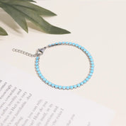 Stainless Steel Turquoise Tennis Bracelet