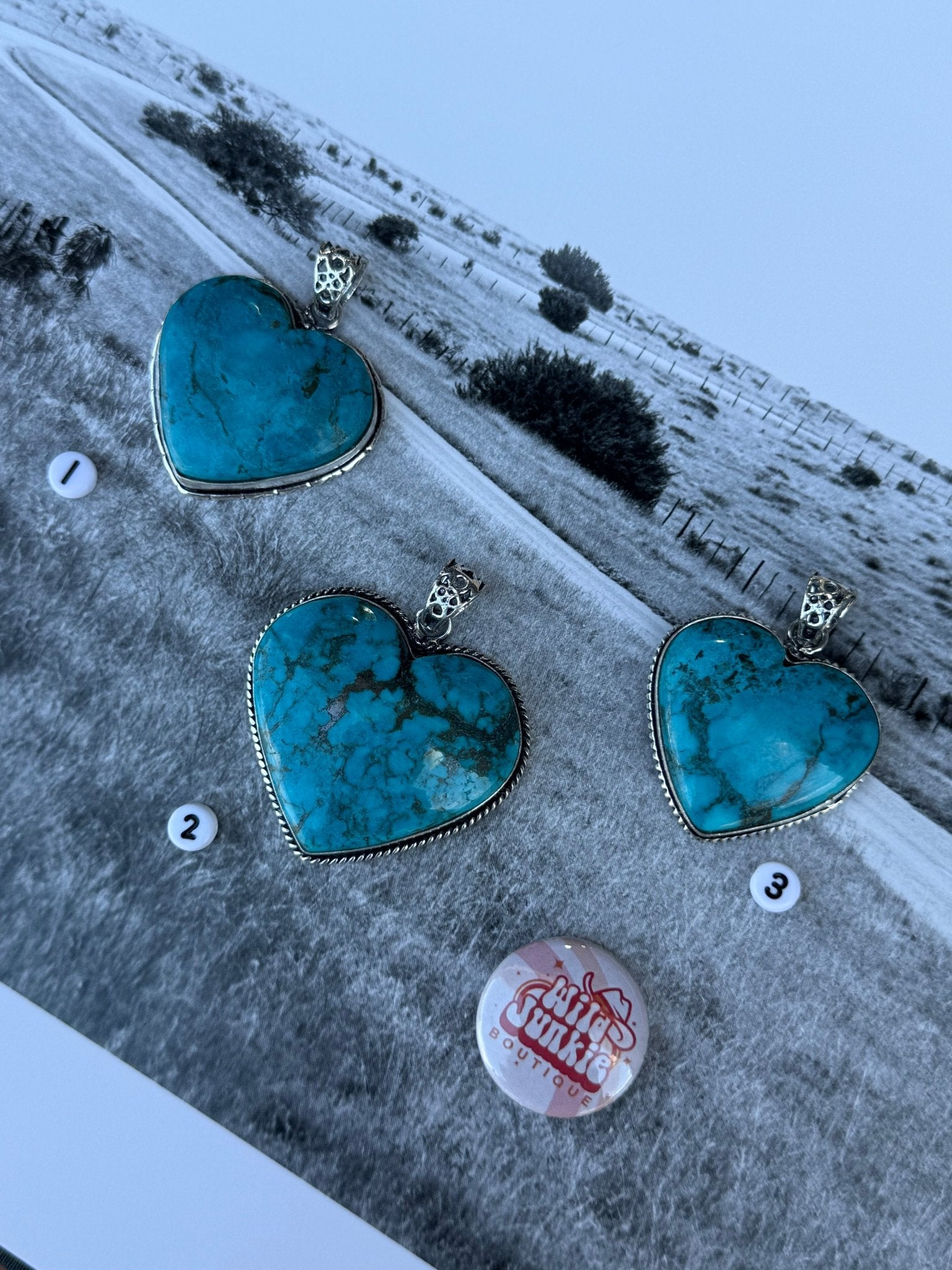 Tibetan Turquoise Heart Shape Pendant1