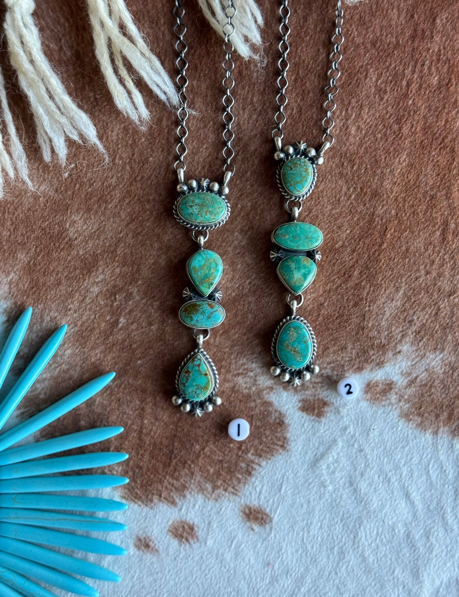 Tiered Turquoise Lariat Necklace