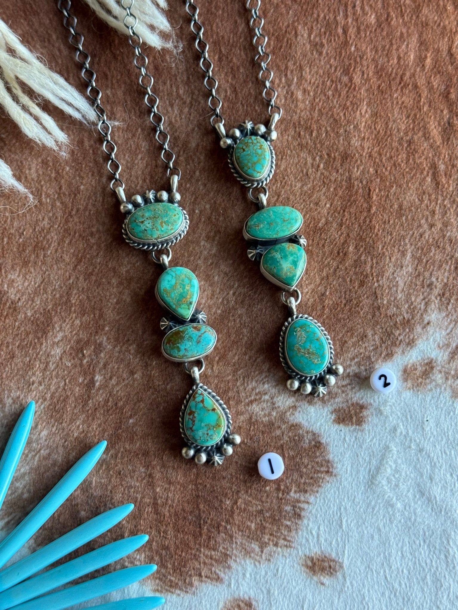Tiered Turquoise Lariat Necklace