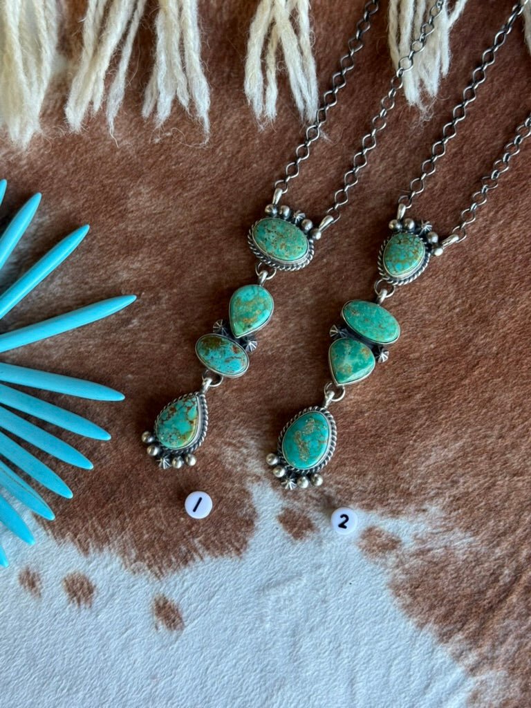 Tiered Turquoise Lariat Necklace