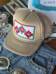 Tri - Aztec Embroidered Trucker Hat