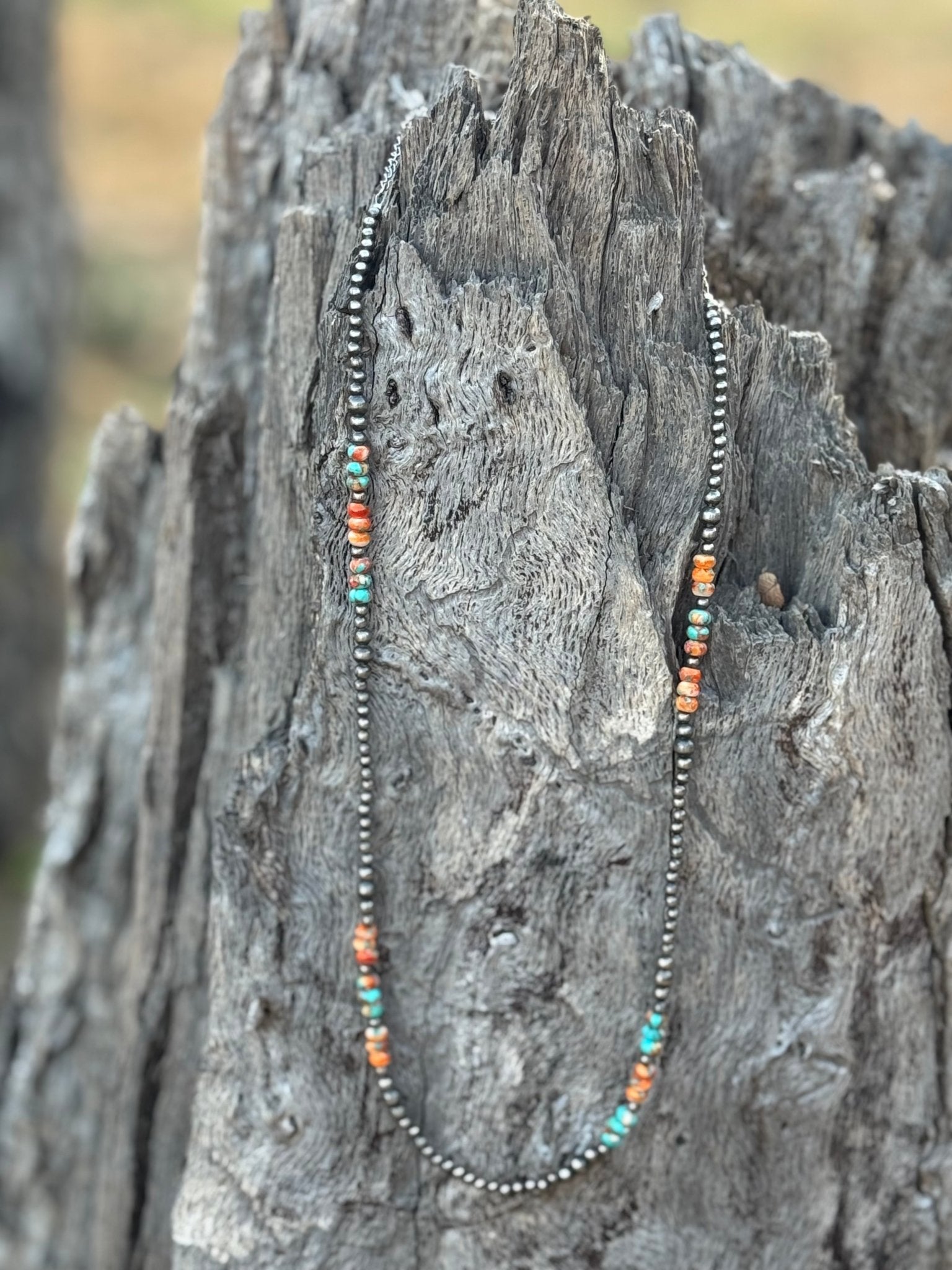 Triple Shot Spiny Oyster Beads Necklace