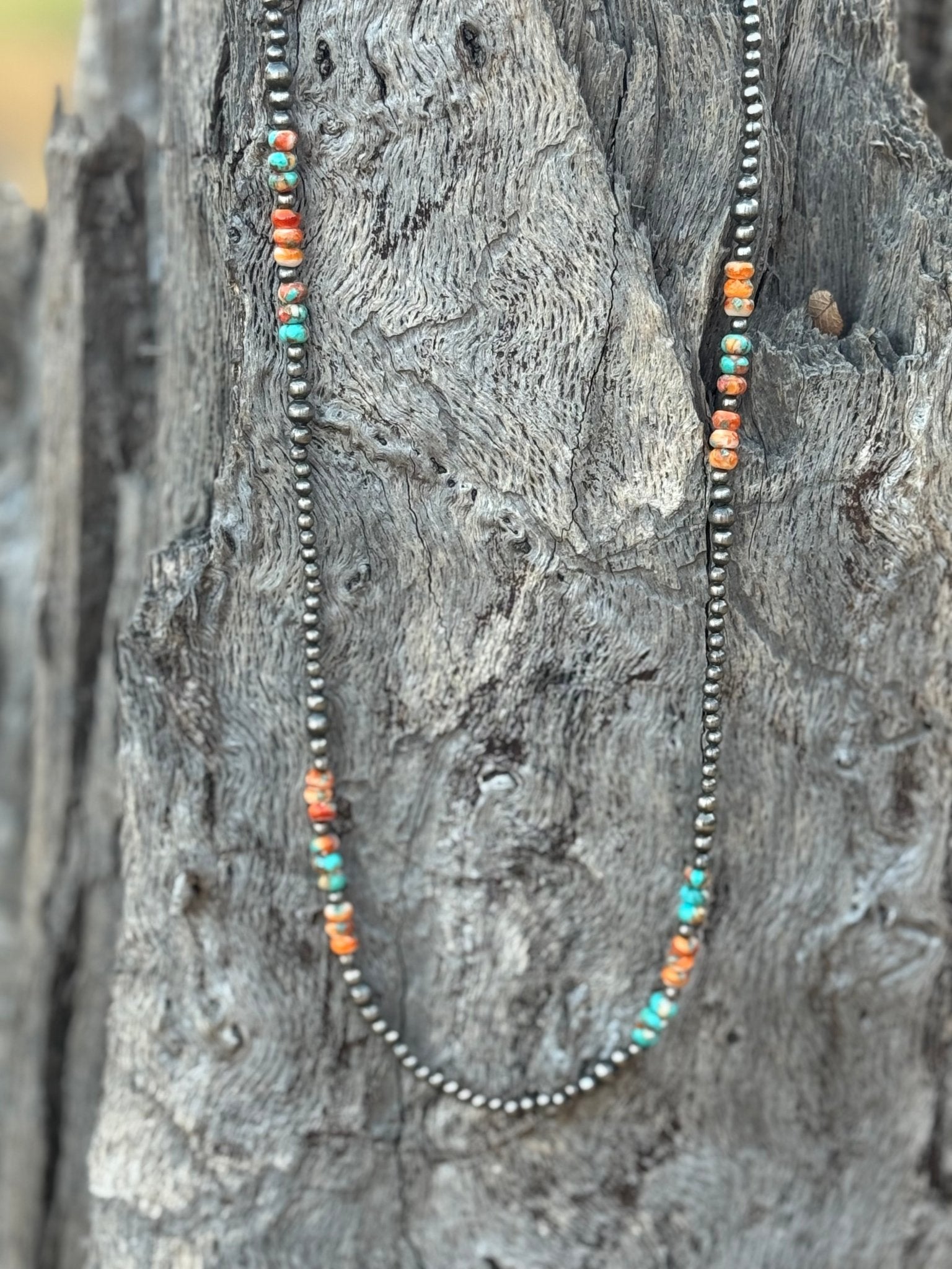 Triple Shot Spiny Oyster Beads Necklace