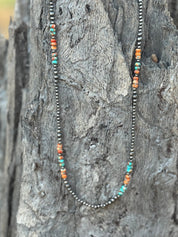 Triple Shot Spiny Oyster Beads Necklace
