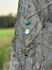 Turquoise and Steer Layered Necklace