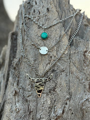 Turquoise and Steer Layered Necklace