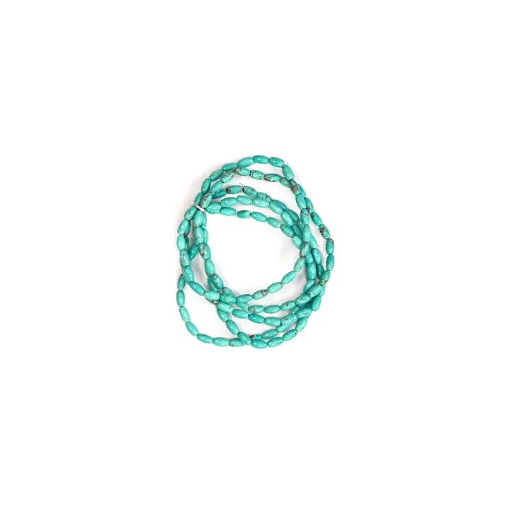 Turquoise Barrel Beads Bracelet Stack